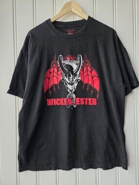 Wicked Jester Devil Demon Skull Goth Black T Shirt Mens XL
